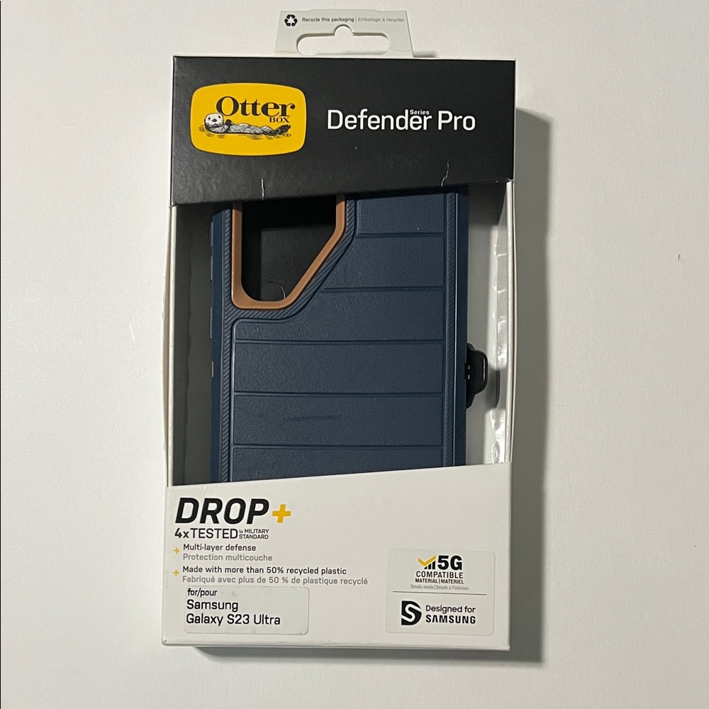 OtterBox Defender Pro for Samsung Galaxy S23 Ultra - Navy Horizontal Stripes